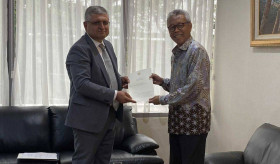 Ambassador Serob Bejanyan handed over the copy of credentials to the Chief of State Protocol of Indonesia